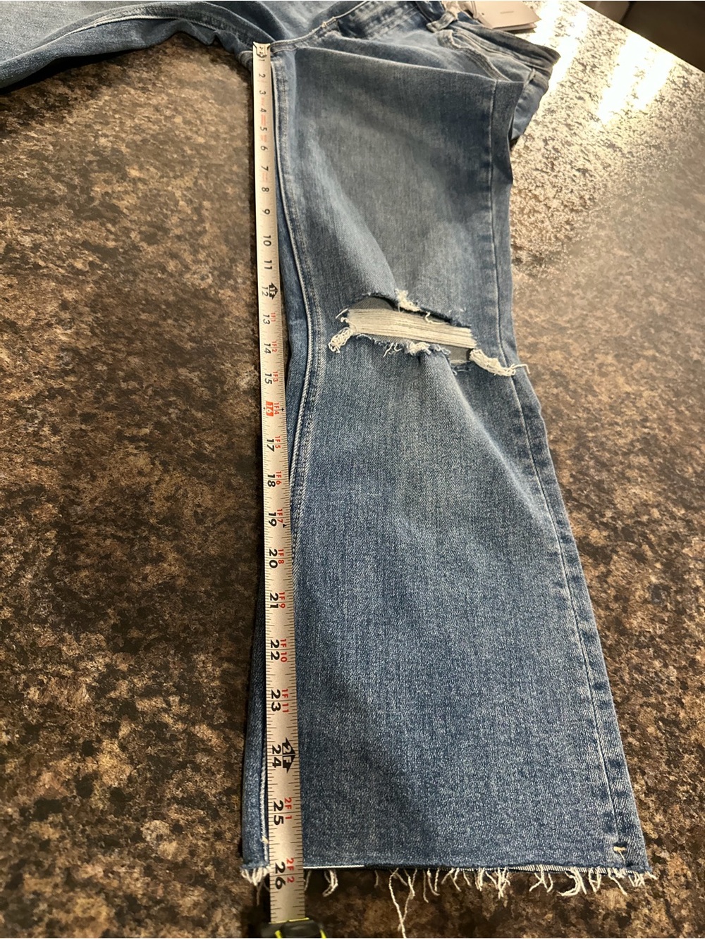 Women's Distressed Jeans - Blue - Picture 6 of 6